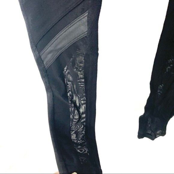ALO YOGA leggings womens black cut out mesh leggings xsmall - Picture 3 of 9
